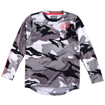 Troy Lee Designs Cycling MTB Bicycle Mountain Bike Jersey Shirt for Girls & Boys, Youth Flowline LS (White, Small)