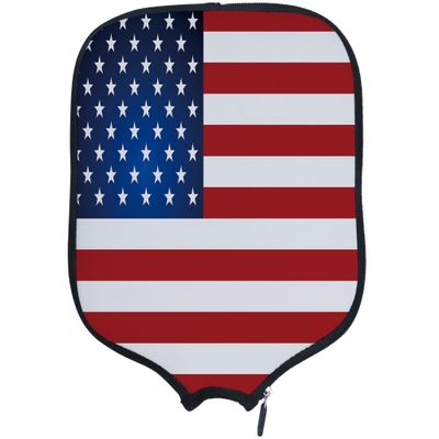DUNHUANG American Flag Padded Pickleballs Protection Paddles Cover Personalized Cover Paddles Case Rackets Cover Holder Sleeve Case Protector, Fits Most Paddles, Rackets,130