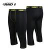 AND1 Mens Baselayer Pants - Athletic Compression Tights for Men, Performance Base Layer Pants for Gym, Sports & Running, Size Large, Black/Crop view 3