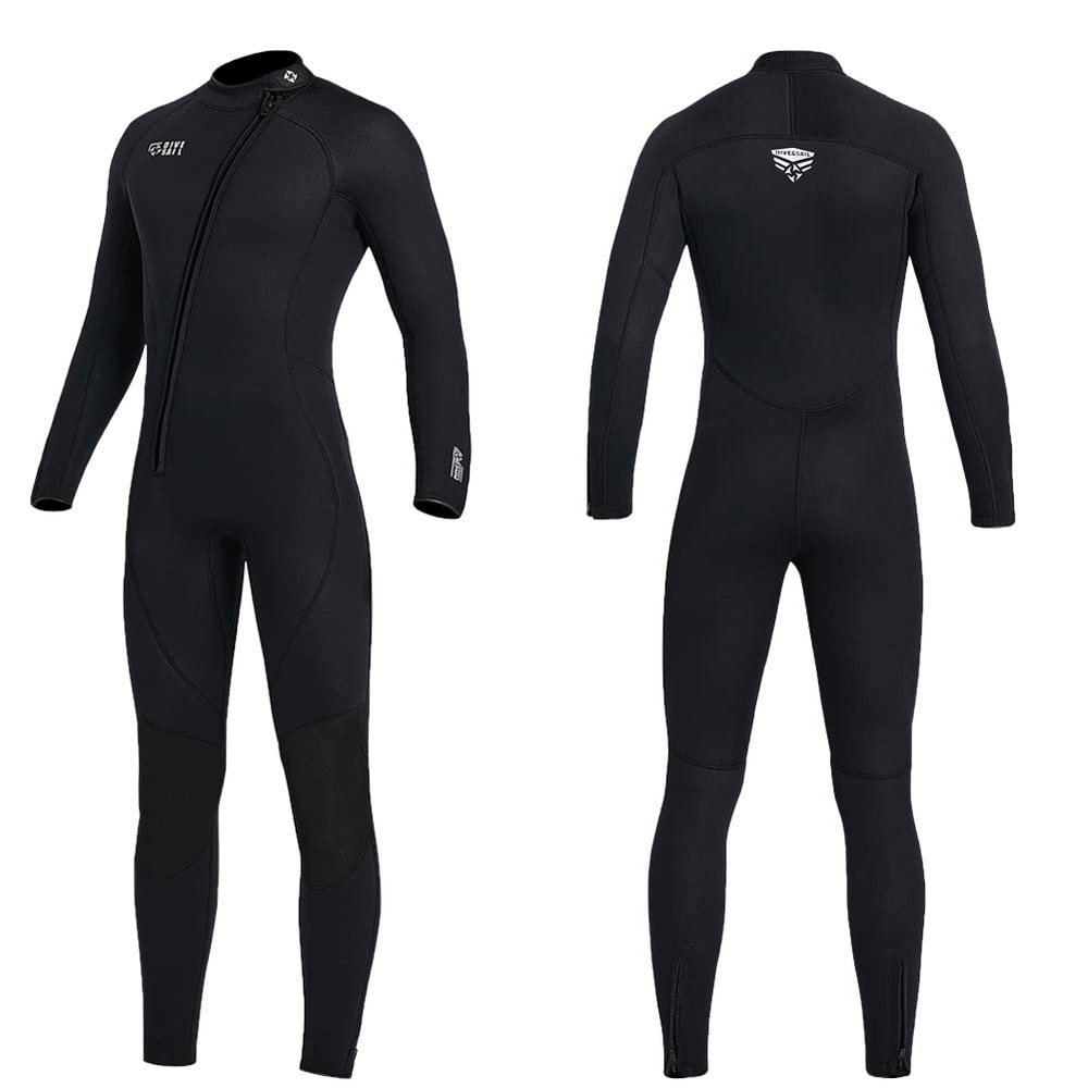 Wet Suits for Women Men Full Body 3MM Neoprene Wetsuit Diving Suit in Cold Water, Long Sleeves Front Zip Scuba Wetsuits One Piece Thermal Swimsuit for Surfing Snorkeling (3MM Men Black, Small)