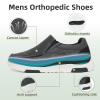 OrthoComfoot Men's Orthopedic Casual Walking Shoes, Ankle Pain Slip-On Shoes for High Arch, Comfortable Plantar Fasciitis Sneakers for Flat Feet Black Size 9 view 3