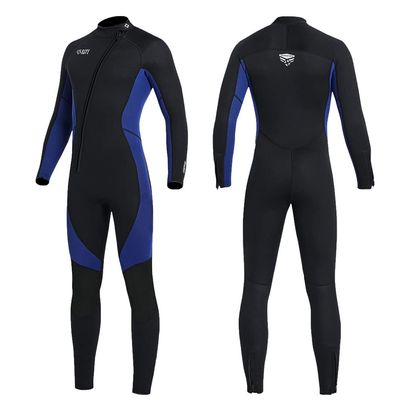 Wet Suits for Women Men Full Body 3MM Neoprene Wetsuit Diving Suit in Cold Water, Long Sleeves Front Zip Scuba Wetsuits One Piece Thermal Swimsuit for Surfing Snorkeling (3MM Men Blue, Small)