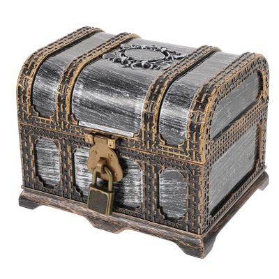 Alipis Vintage Metal Treasure Chest Set: Small Pirate Trinket Box with Lock Keys Jewelry Keepsake present Ring Holder Case for Girls Ladies Women