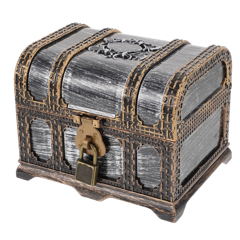Alipis Vintage Metal Treasure Chest Set: Small Pirate Trinket Box with Lock Keys Jewelry Keepsake present Ring Holder Case for Girls Ladies Women