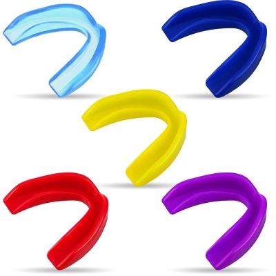 Frienda 5 Pcs Youth Kids Mouth Guard for Sports, Mouthguard for Football Bulk, Adults Boy Girl Sports Athletic Mouthguard for Boxing Basketball Hockey Karate(Purple, Dark Blue, Lake Blue, Yellow, Red)