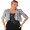 renvena Womens Chiffon Shrugs Lightweight Cardigans Half Sleeve Open Front Bolero for Evening Dress Gray Small view 2