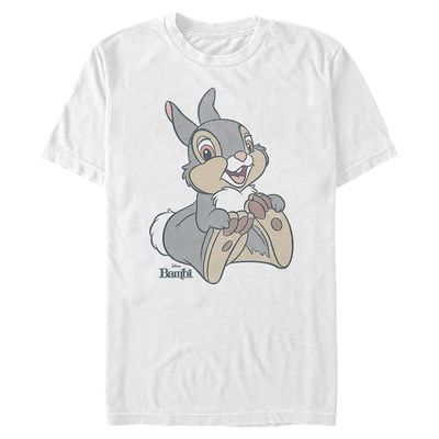 Disney Bambi Thumper Men's Tops Short Sleeve Tee Shirt, White, 4X-Large Big Tall