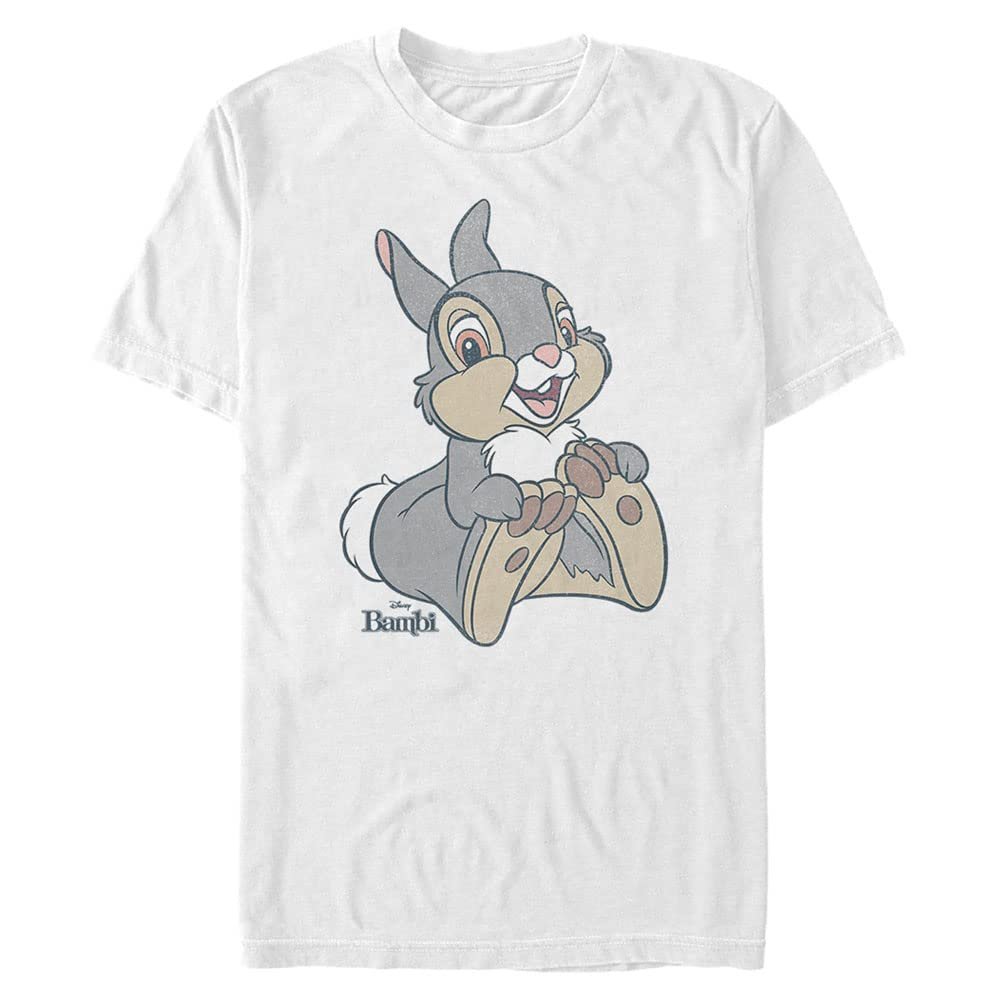 Disney Bambi Thumper Men's Tops Short Sleeve Tee Shirt, White, 4X-Large Big Tall