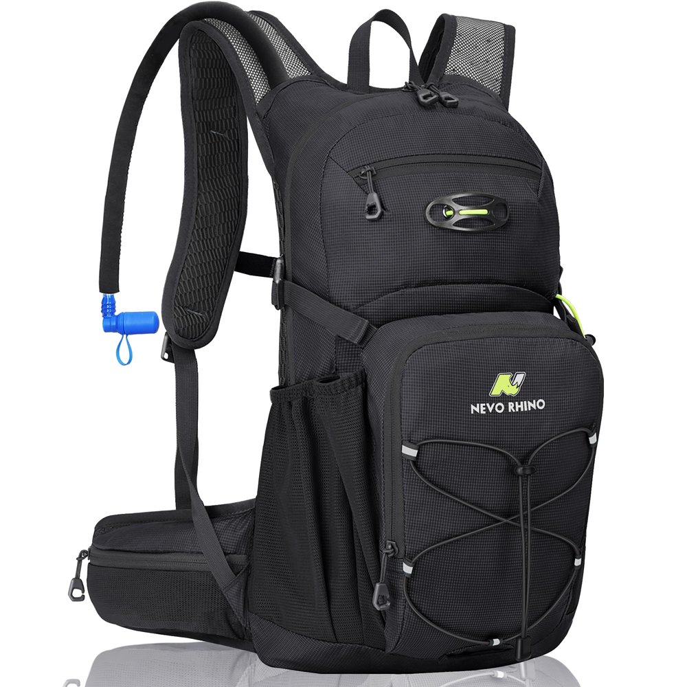 N NEVO RHINO Hydration Backpack, 18L Multipurpose Hiking Backpack with 3L Water Bladder, Water Backpack Insulated Hydration Pack Ideal for Hiking and Cycling
