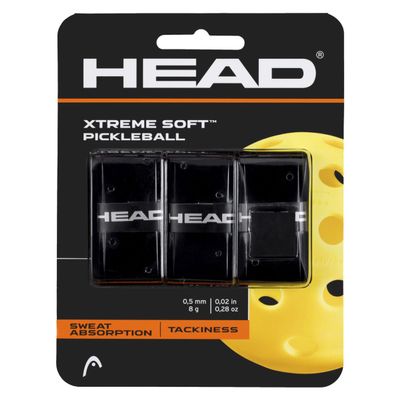 HEAD Xtreme Soft Pickleball Overgrip (3-Pack, Black)