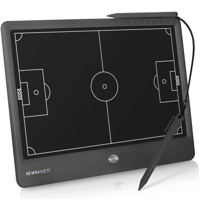 Newnaivete Electronic Football Coach Board - 12.8 inch LCD Soccer Tactical Coaching Board with Stylus Pen for Football Coach Marker Training Writing Tablet