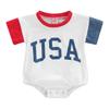 Baby Boys Short Sleeve Romper T-Shirt Tops USA Print Casual Tee Shirts Blouse Summer Clothes (6-9 Months, Little Brother) view 1