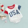 Baby Boys Short Sleeve Romper T-Shirt Tops USA Print Casual Tee Shirts Blouse Summer Clothes (6-9 Months, Little Brother) view 2