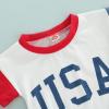 Baby Boys Short Sleeve Romper T-Shirt Tops USA Print Casual Tee Shirts Blouse Summer Clothes (6-9 Months, Little Brother) view 3