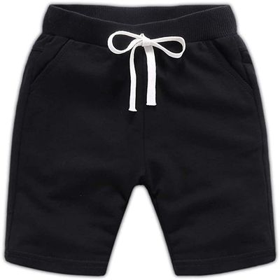 EISHOW Baby Toddler Summer Shorts, Kids Solid Cotton Knee Length Jogger Sport Shorts Casual Elastic Waist Harem Pants