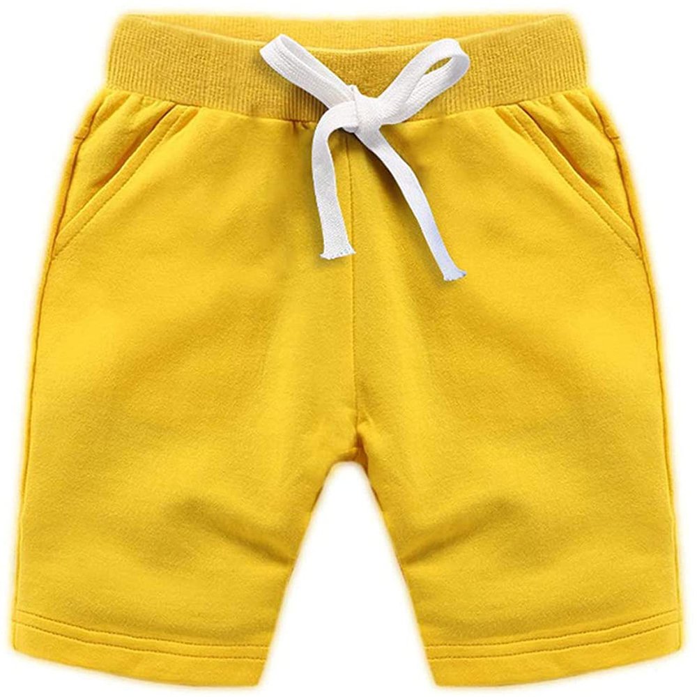 EISHOW Baby Toddler Summer Shorts, Kids Solid Cotton Knee Length Jogger Sport Shorts Casual Elastic Waist Harem Pants