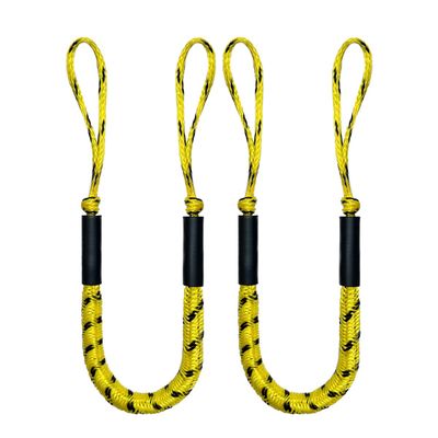 Bungee Dock Line, Mooring Rope, Marine Anchor Line - Accessory for Docking Pontoon, Seadoo, Bass Boat, Jet Ski, Kayak, WaveRunner - 4-5.5FT (Yellow)
