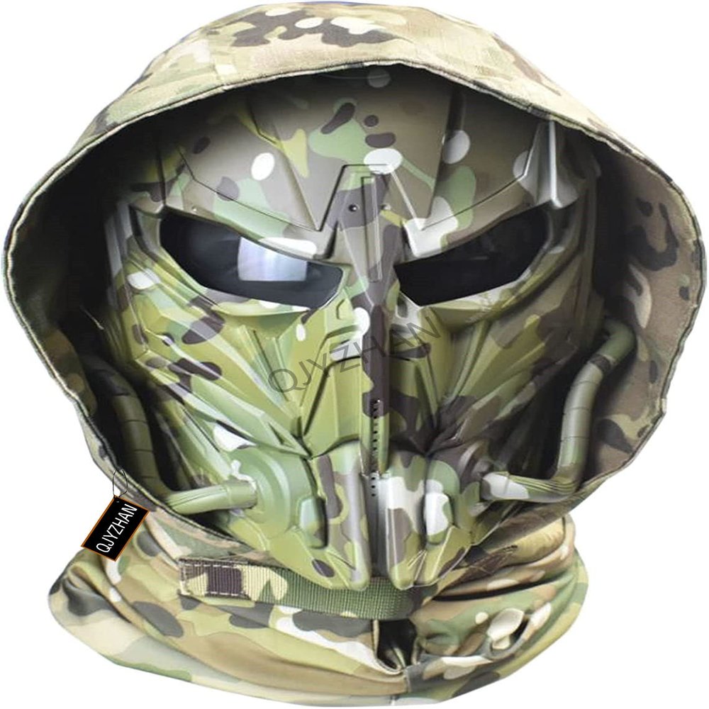 Adjustable Tactical Wild Mask Skull Mask Airsoft Balaclava Mask for Military Outdoor Sports CS Cosplay