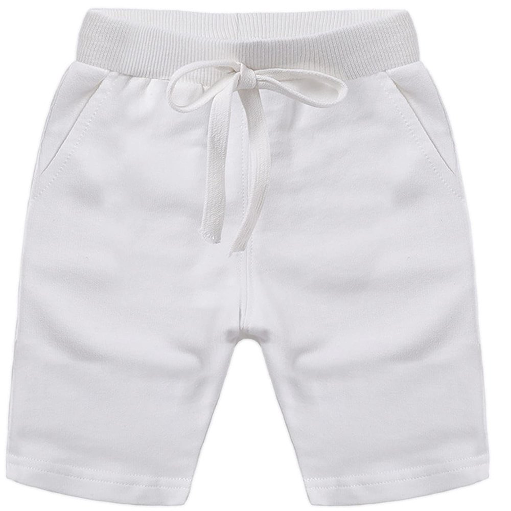 EISHOW Baby Toddler Summer Shorts, Kids Solid Cotton Knee Length Jogger Sport Shorts Casual Elastic Waist Harem Pants