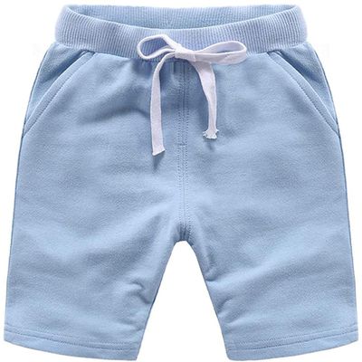 EISHOW Baby Toddler Summer Shorts, Kids Solid Cotton Knee Length Jogger Sport Shorts Casual Elastic Waist Harem Pants