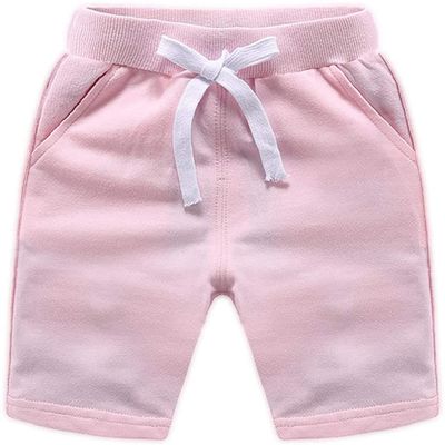 EISHOW Baby Toddler Summer Shorts, Kids Solid Cotton Knee Length Jogger Sport Shorts Casual Elastic Waist Harem Pants
