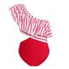 ABOCIW Girls Swimsuit Striped Ruffle One Shoulder Cut Out One Piece Bathing Suits Kids Summer Swimwear Red One Shoulder 7-8 Years view 1