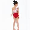 ABOCIW Girls Swimsuit Striped Ruffle One Shoulder Cut Out One Piece Bathing Suits Kids Summer Swimwear Red One Shoulder 7-8 Years view 2