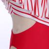 ABOCIW Girls Swimsuit Striped Ruffle One Shoulder Cut Out One Piece Bathing Suits Kids Summer Swimwear Red One Shoulder 7-8 Years view 4