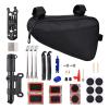 jianfengshop Bike Repair Kit Portable Bicycle Repairing Tools Kit Tire Fixing Kit Bag with Tire Pump Tools Tire Tube Patches Cycling Tool Set view 1