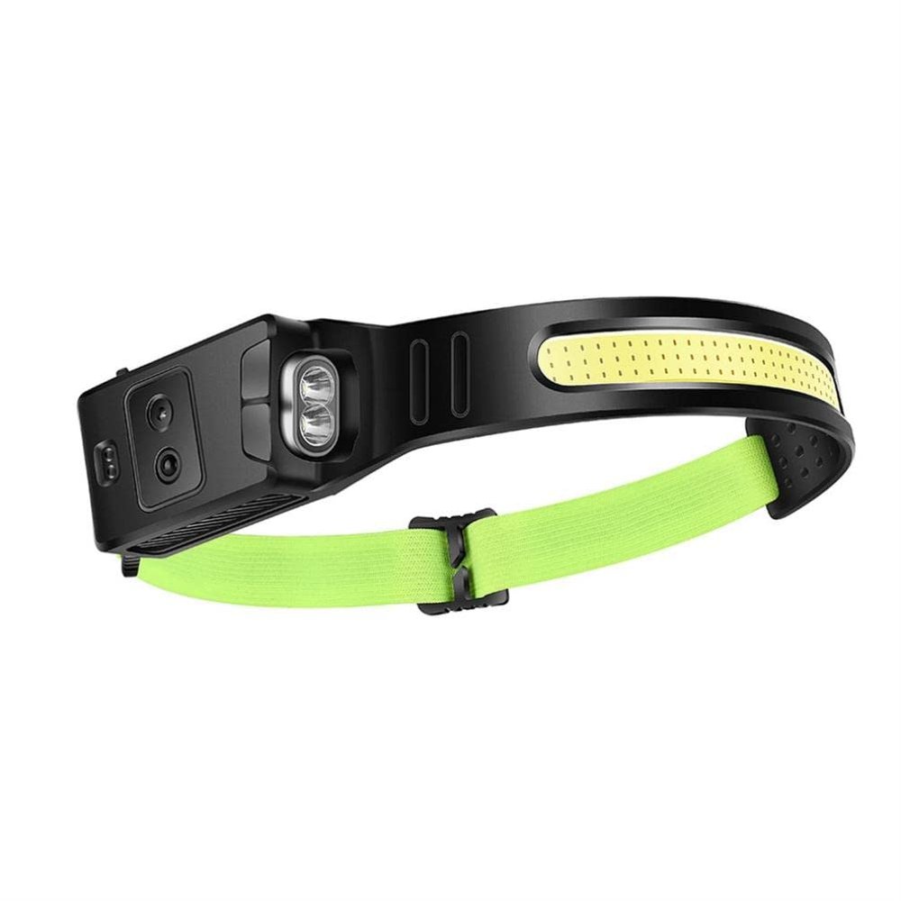 Asotagi LED Headlamp Rechargeable Bright Headlamp with Motion Sensor COB Headlight Flashlight with White Red White Blue Lights for Running Fishing Camping
