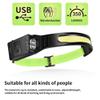 Asotagi LED Headlamp Rechargeable Bright Headlamp with Motion Sensor COB Headlight Flashlight with White Red White Blue Lights for Running Fishing Camping view 3