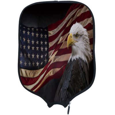 DUNHUANG American Flag Padded Pickleballs Protection Paddles Cover Personalized Cover Paddles Case Rackets Cover Holder Sleeve Case Protector, Fits Most Paddles, Rackets,112
