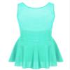 Moggemol Kids Girls Figure Ice Skating Leotard Dress Rhinestone Mesh Splice Roller Skating Dance Performance Costume Mint 10 Years view 2