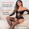 XIUSEMY Women Sexy Bodysuit Fishnet Bodystocking One Piece Badydoll Nightwear (One Size,JC Black) view 2