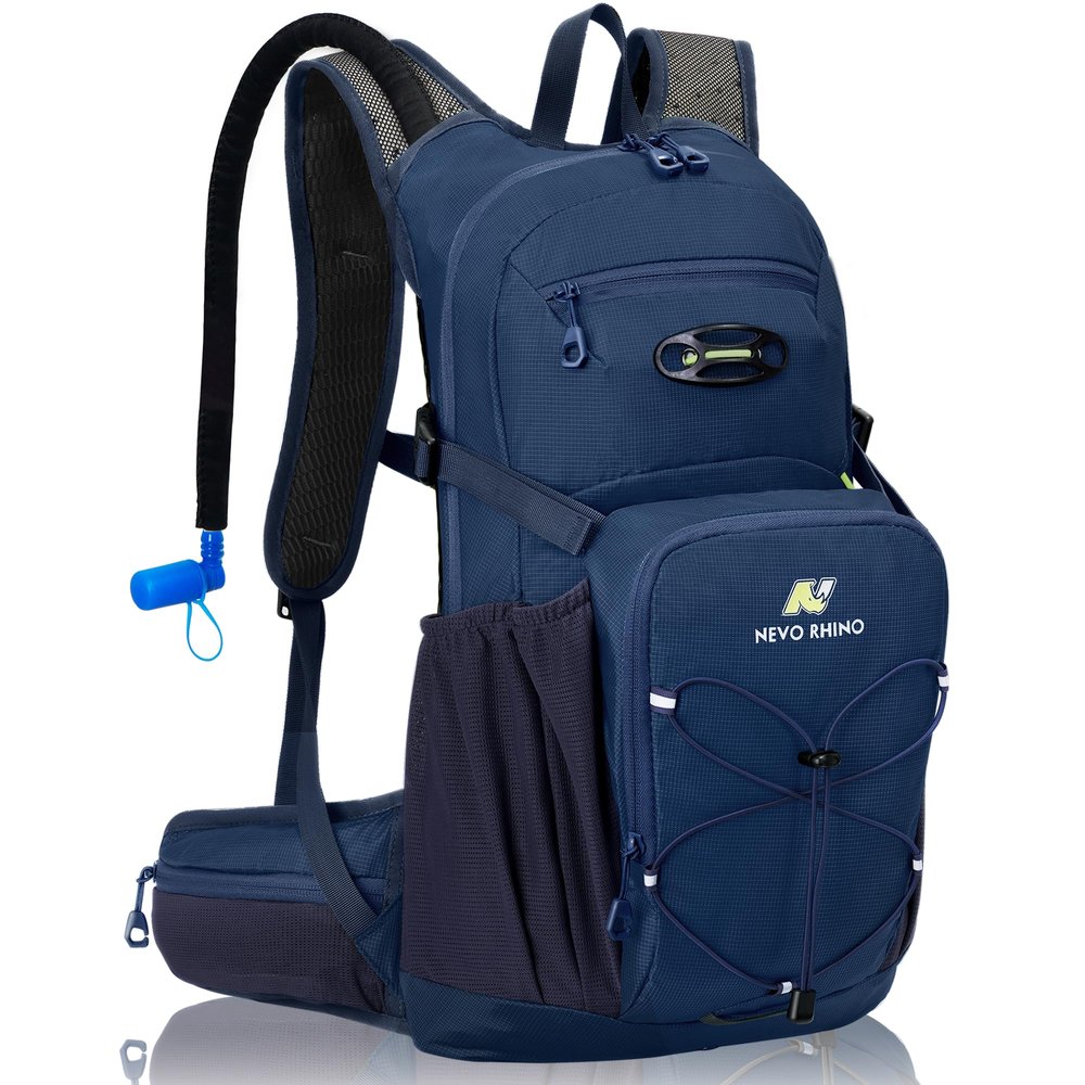N NEVO RHINO Hydration Backpack, 18L Multipurpose Hiking Backpack with 3L Water Bladder, Water Backpack Insulated Hydration Pack Ideal for Hiking and Cycling