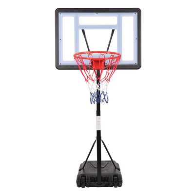 LDQS Basketball Hoop Backboard Stand System Portable Removeable Basketball Hoop & Goals Outdoor/Indoor Poolside Hoop Adjustable Height 1.15m-1.35m Basketball Set, Clear Backboard Black Stand