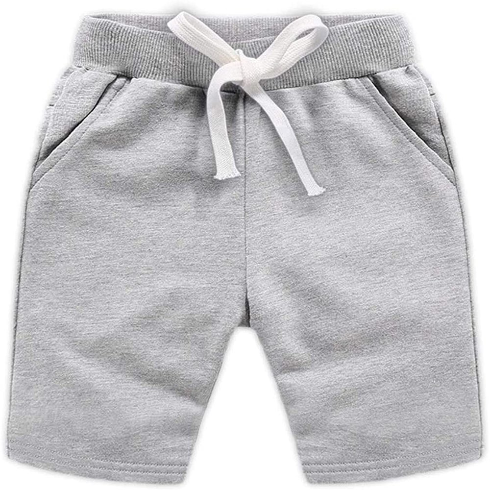EISHOW Baby Toddler Summer Shorts, Kids Solid Cotton Knee Length Jogger Sport Shorts Casual Elastic Waist Harem Pants