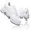 Double-Row Deform Wheel Automatic Walking Shoes Invisible Deformation Roller Skate 2 in 1 Removable Pulley Skates Adult Children's Unisex Skating Shoes Recreation Sneakers view 1