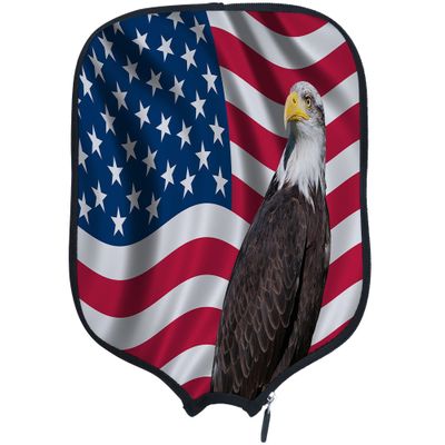 DUNHUANG American Flag Padded Pickleballs Protection Paddles Cover Personalized Cover Paddles Case Rackets Cover Holder Sleeve Case Protector, Fits Most Paddles, Rackets,021