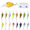 Crankbaits for Bass Fishing 17 PCs, Fishing Lures with Storage Box, 3.94" Deep Diving Crank Baits, Fishing Gifts for Men Freshwater Saltwater view 1