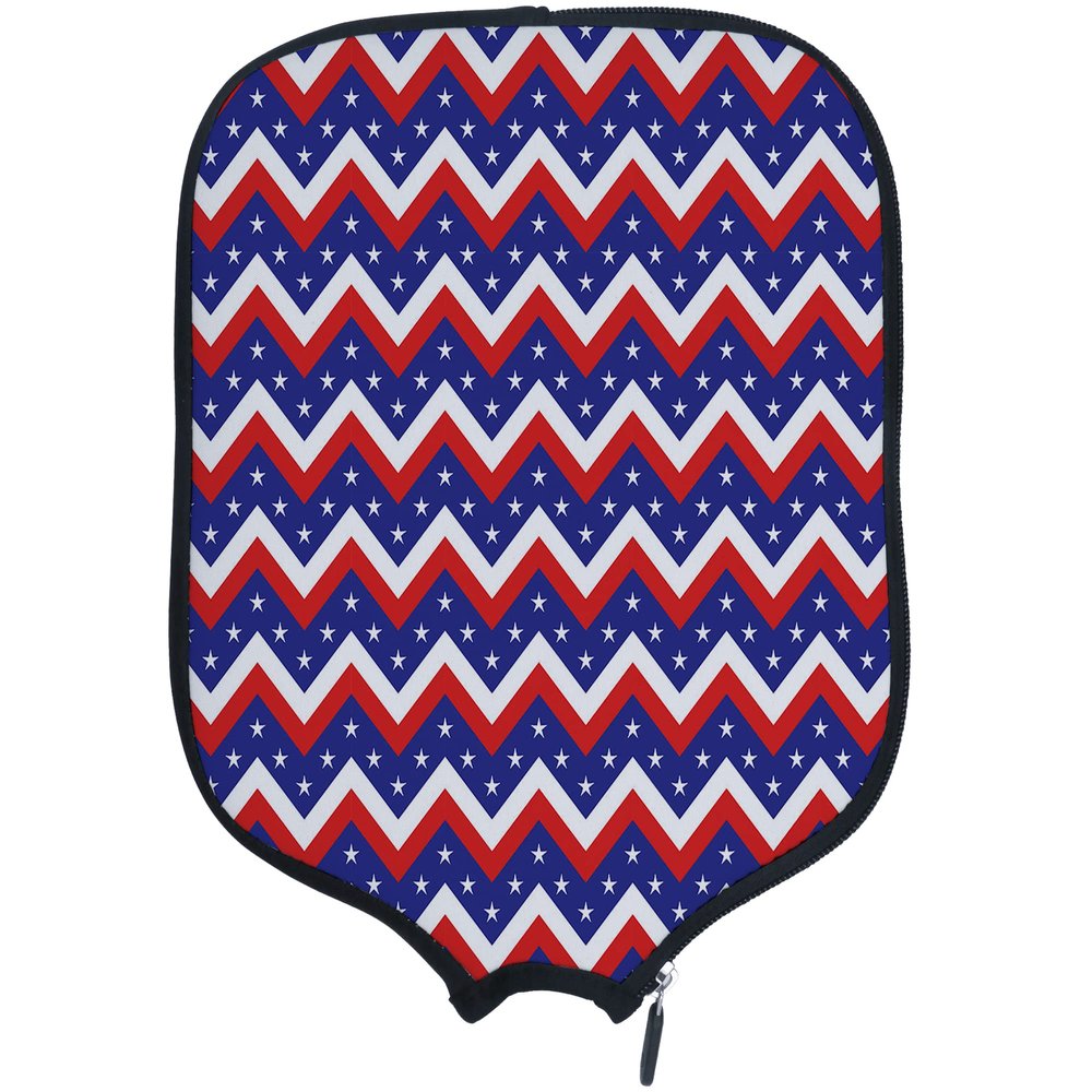 DUNHUANG American Flag Padded Pickleballs Protection Paddles Cover Personalized Cover Paddles Case Rackets Cover Holder Sleeve Case Protector, Fits Most Paddles, Rackets,044
