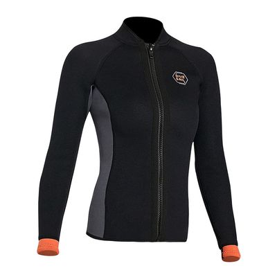 Wetsuit Top Jacket Women Men 3MM Neoprene Long Sleeve Dive Scuba Wet Suit Shirt, 2MM 1.5MM Warm Front Zipper Wetsuits Shirts Vest Surfing Swimming Snorkeling Kayaking Suit in Cold Water Sports