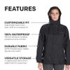 Grundns Women's Weather Watch Jacket | Updated | Waterproof, Stain-Resistant, Black, Small view 4