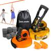Slackline Kit Slakcline Longer 65ft with Tree Protectors Arm Trainer and Carry Bag,Slack Lines for Backyared for Kids and Adults view 1