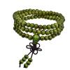 108 Mala Wooden Bead Bracelet Necklace Elastic Wood Sandalwood Seed Buddhist Bracelet for Women Men Buddha Prayer Meditation Money Wealth Drawing Jewelry-H green view 1