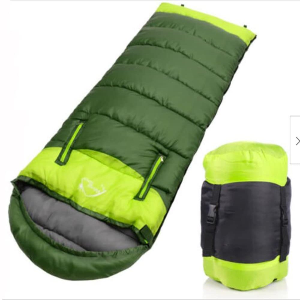 Portable Outdoor Winter Sleeping Bag for Camping Backpacking Hiking Green Color Temp Range Winter, Fall, Spring, Summer Season (5F50F) Left Zipper 4.2 Pound