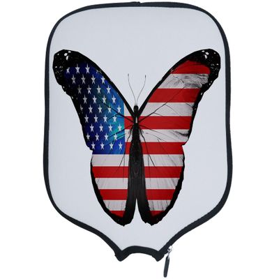 DUNHUANG American Flag Padded Pickleballs Protection Paddles Cover Personalized Cover Paddles Case Rackets Cover Holder Sleeve Case Protector, Fits Most Paddles, Rackets,007