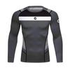 Red Plume Men's Compression Sports Shirt Cool Lightning Running Long Sleeve Tee Gray view 1