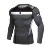Red Plume Men's Compression Sports Shirt Cool Lightning Running Long Sleeve Tee Gray view 3