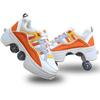 LDRFSE Multifunctional Roller Skates Shoes Automatic Walking Shoes Invisible Pulley Shoes Skates with Double-Row Deform Wheel Outdoor Parkour Shoes for Girls Boys Orange view 1